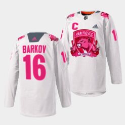 Florida Panthers Aleksander Barkov 2022 Pink in the Rink White Jersey