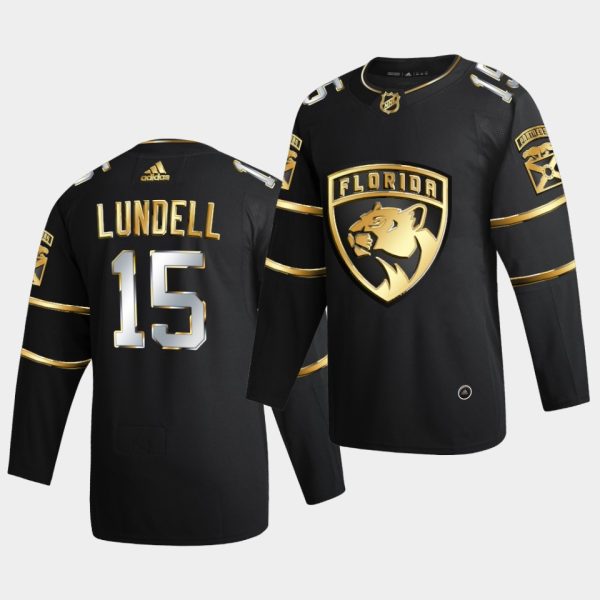 Florida Panthers Anton Lundell 2020-21 Golden Edition Authentic Limited Black Jersey Florida Panthers Anton Lundell 2020-21 Golden Edition Authentic Limited Black Jersey