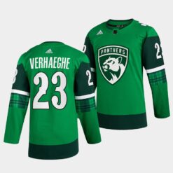 Florida Panthers Carter Verhaeghe St. Patricks Day Green Jersey