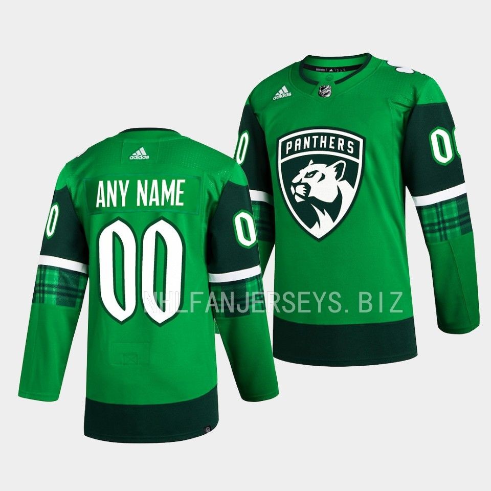 Florida Panthers Custom 2023 St. Patricks Day Green Jersey Florida Panthers Custom 2023 St. Patricks Day Green Jersey