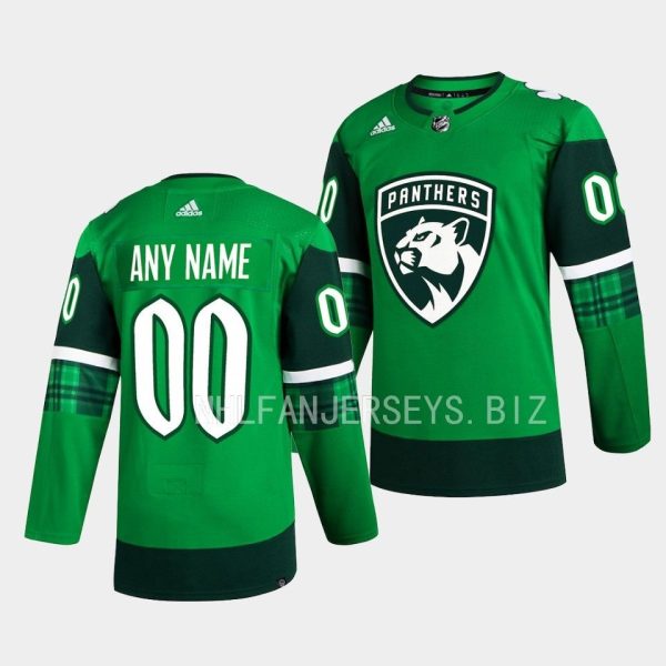 Florida Panthers Custom 2023 St. Patricks Day Green Jersey Florida Panthers Custom 2023 St. Patricks Day Green Jersey