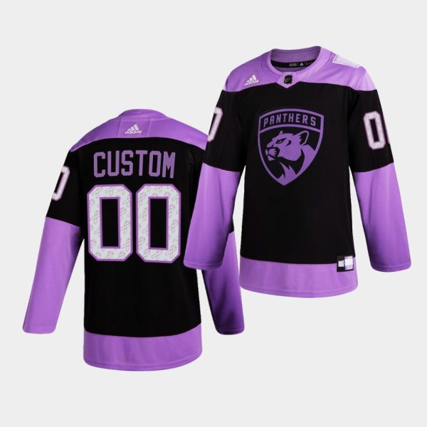 Florida Panthers Custom HockeyFightsCancer Jersey Purple Authentic Florida Panthers Custom HockeyFightsCancer Jersey Purple Authentic