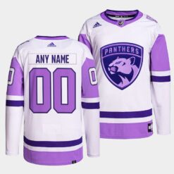 Florida Panthers Custom HockeyFightsCancer White Purple Jersey