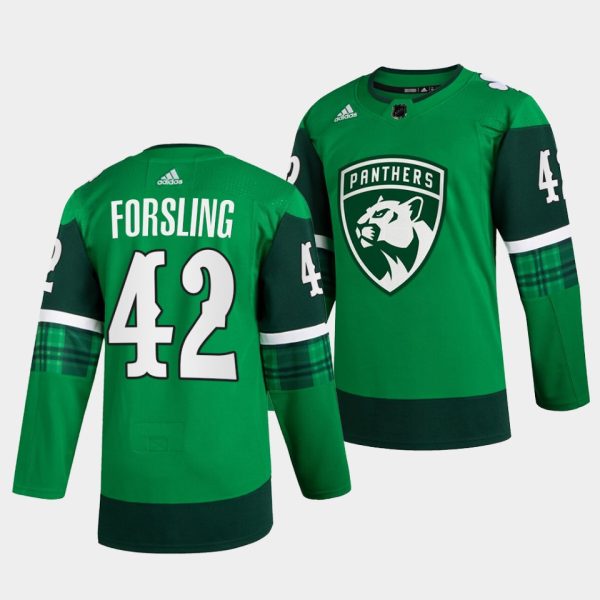 Florida Panthers Gustav Forsling St. Patricks Day Green Jersey Florida Panthers Gustav Forsling St. Patricks Day Green Jersey