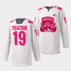 Florida Panthers Matthew Tkachuk 2022 Pink in the Rink White Jersey
