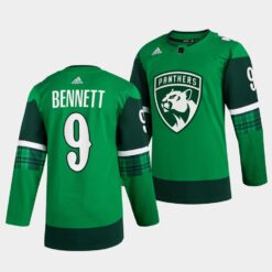 Florida Panthers Sam Bennett St. Patricks Day Green Jersey