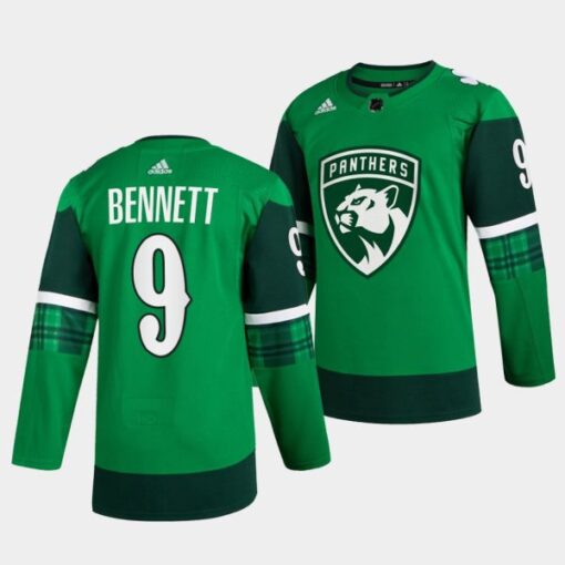 Florida Panthers Sam Bennett St. Patricks Day Green Jersey
