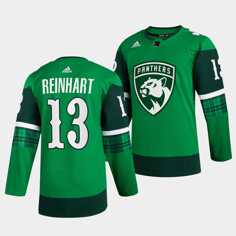 Florida Panthers Sam Reinhart St. Patricks Day Green Jersey Florida Panthers Sam Reinhart St. Patricks Day Green Jersey