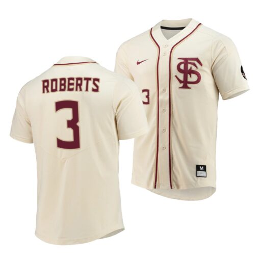 Florida State Seminoles Brett Roberts Elite College Baseball Jersey Natural