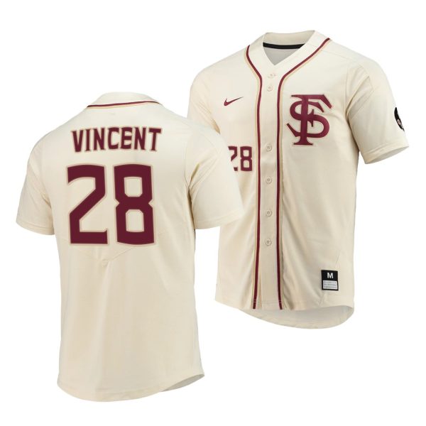Florida State Seminoles Colton Vincent Elite College Baseball Jersey Natural Florida State Seminoles Colton Vincent Elite College Baseball Jersey Natural