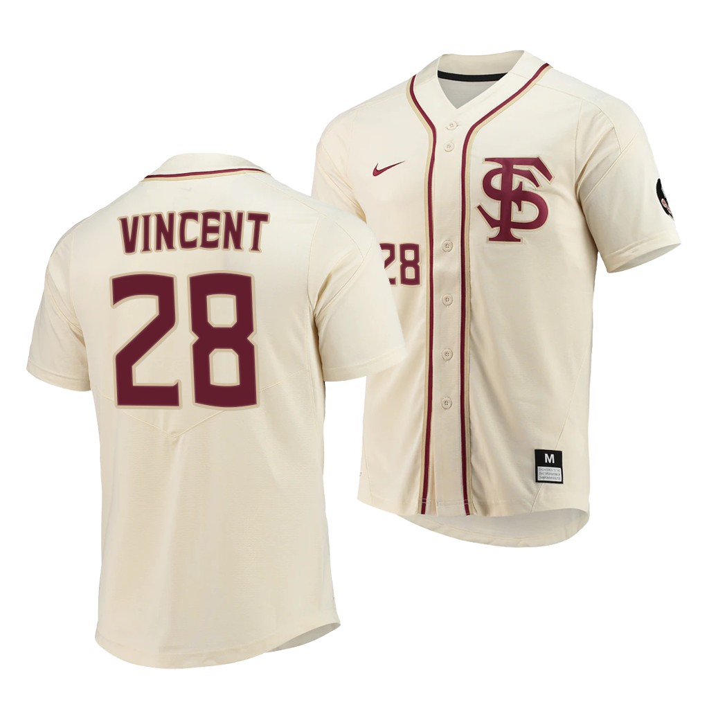 Florida State Seminoles Colton Vincent Elite College Baseball Jersey Natural Florida State Seminoles Colton Vincent Elite College Baseball Jersey Natural