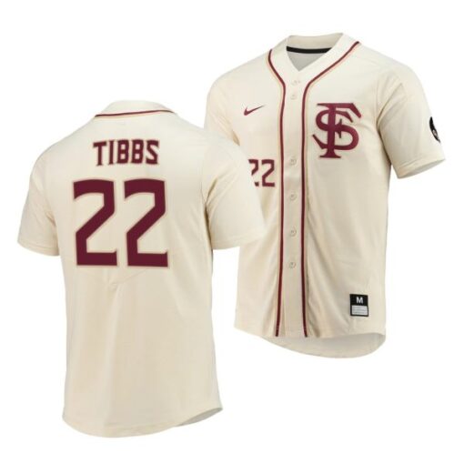 Florida State Seminoles James Tibbs Elite College Baseball Jersey Natural