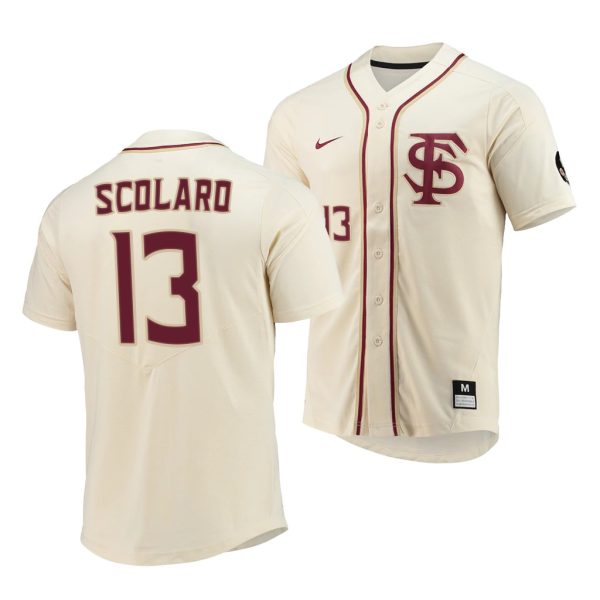 Florida State Seminoles Jonah Scolaro Elite College Baseball Jersey Natural Florida State Seminoles Jonah Scolaro Elite College Baseball Jersey Natural