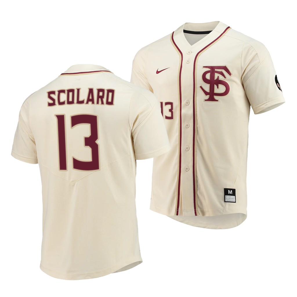 Florida State Seminoles Jonah Scolaro Elite College Baseball Jersey Natural Florida State Seminoles Jonah Scolaro Elite College Baseball Jersey Natural