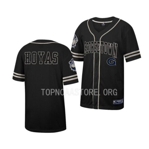 Georgetown Hoyas Free Spirited Black Button-Up College Baseball Jersey