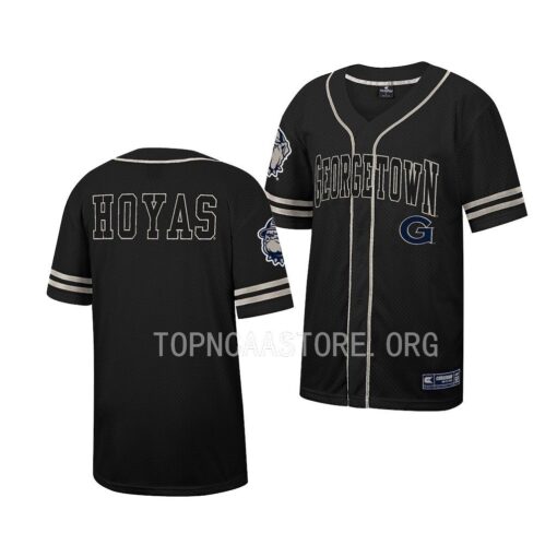 Georgetown Hoyas Free Spirited Black Button-Up College Baseball Jersey