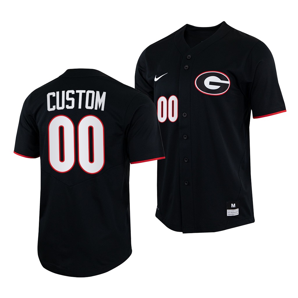 Georgia Bulldogs Custom College Baseball Jersey Black Georgia Bulldogs Custom College Baseball Jersey Black