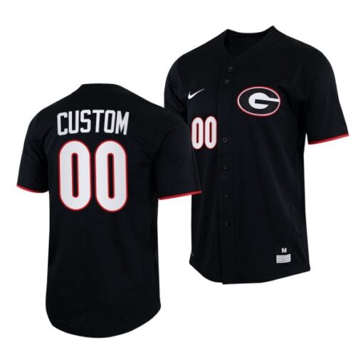 Georgia Bulldogs Custom College Baseball Jersey Black