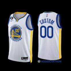 Golden State Warriors Custom 2022-23 Association Edition Jersey White NO.6 Patch