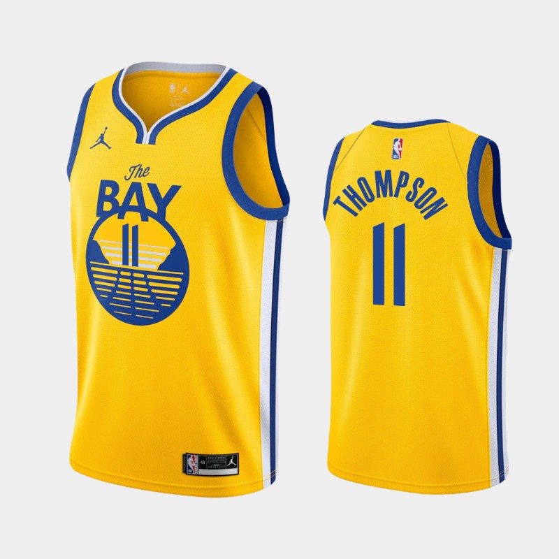 Golden State Warriors Klay Thompson 2021 Gold Statement Jersey Golden State Warriors Klay Thompson 2021 Gold Statement Jersey