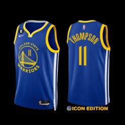 Golden State Warriors Klay Thompson 2022-23 Icon Edition Jersey Royal