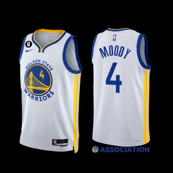 Golden State Warriors Moses Moody 2022-23 Association Edition Jersey White Golden State Warriors Moses Moody 2022-23 Association Edition Jersey White