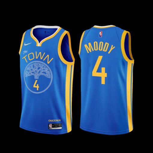 Golden State Warriors Moses Moody 2022-23 Blue Earned Edition Jersey