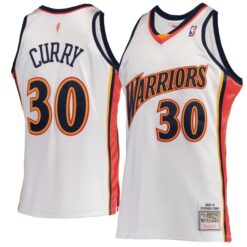 Golden State Warriors Stephen Curry White Throwback Jersey