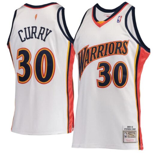 Golden State Warriors Stephen Curry White Throwback Jersey