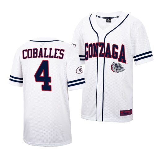 Gonzaga Bulldogs Connor Coballes College Baseball Jersey White