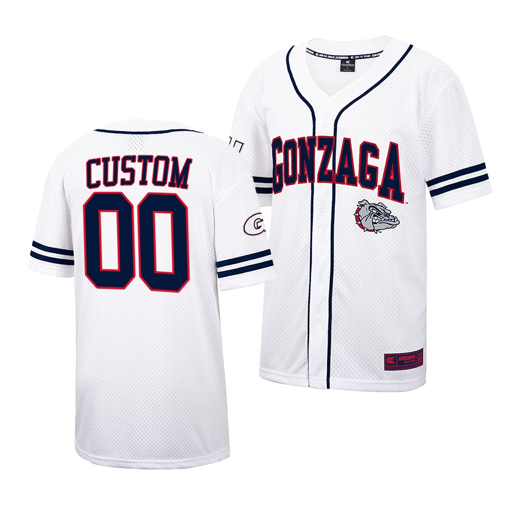 Gonzaga Bulldogs Custom College Baseball Jersey White Gonzaga Bulldogs Custom College Baseball Jersey White
