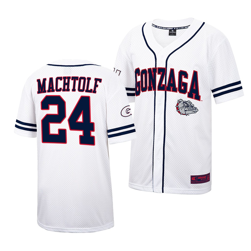 Gonzaga Bulldogs Jack Machtolf College Baseball Jersey White Gonzaga Bulldogs Jack Machtolf College Baseball Jersey White