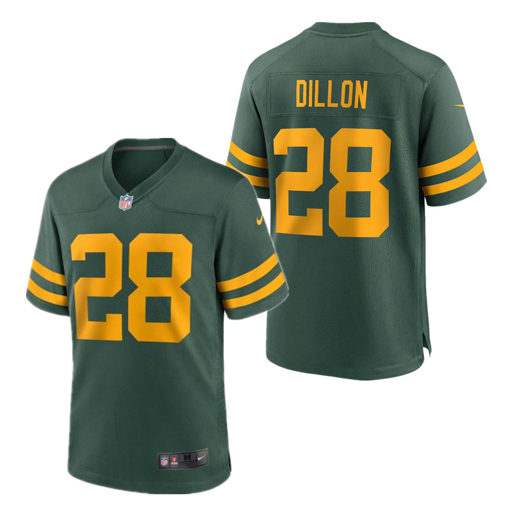 Green Bay Packers AJ Dillon Green Throwback Limited Jersey Green Bay Packers AJ Dillon Green Throwback Limited Jersey
