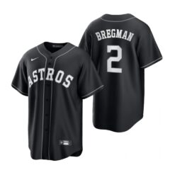 Houston Astros Alex Bregman Black White Fashion Replica Jersey