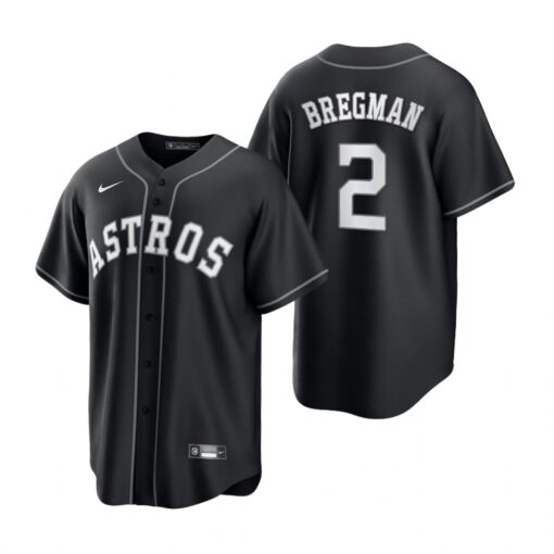 Houston Astros Alex Bregman Black White Fashion Replica Jersey