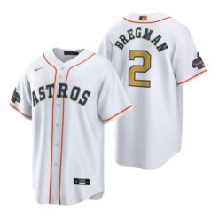 Houston Astros Alex Bregman White 2023 Gold Collection Replica Jersey