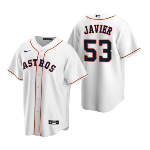 Houston Astros Cristian Javier White Home Replica Jersey
