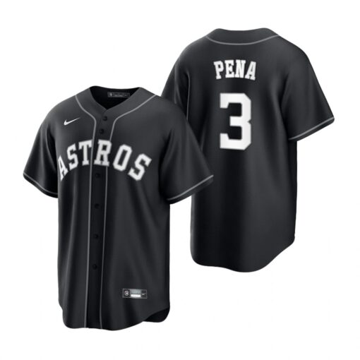 Houston Astros Jeremy Pena Black White Fashion Replica Jersey