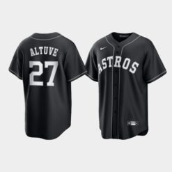 Houston Astros Jose Altuve Black White Fashion Replica Jersey