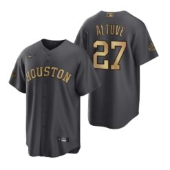Houston Astros Jose Altuve Charcoal 2022 All-Star Game Replica Jersey