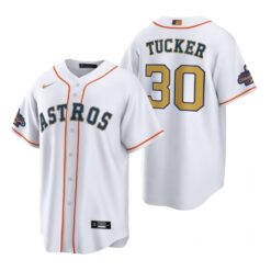 Houston Astros Kyle Tucker White 2023 Gold Collection Replica Jersey
