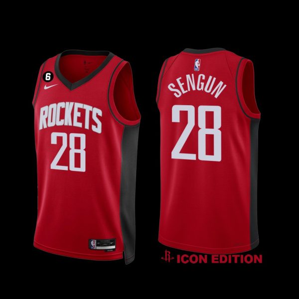 Houston Rockets Alperen Sengun 2022-23 Icon Edition NO.6 Patch Jersey Red Houston Rockets Alperen Sengun 2022-23 Icon Edition NO.6 Patch Jersey Red