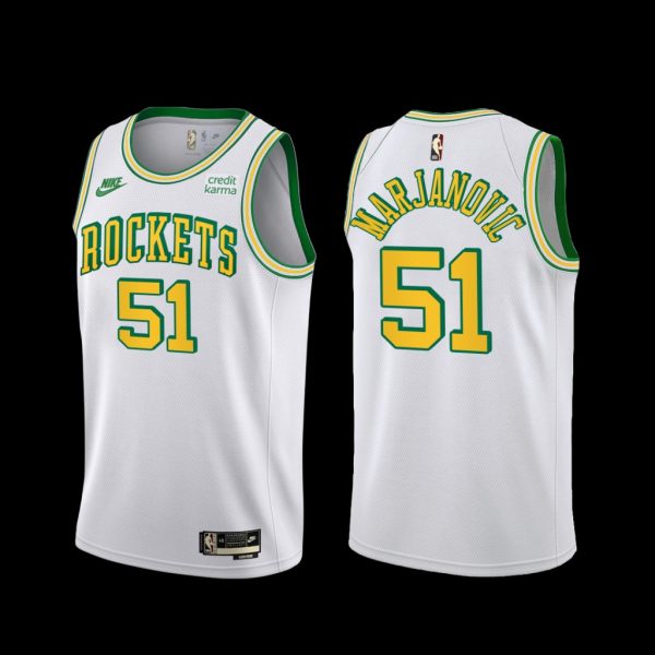Houston Rockets Boban Marjanovic 2022-23 Classic Edition 55th Anniversary Jersey White Houston Rockets Boban Marjanovic 2022-23 Classic Edition 55th Anniversary Jersey White