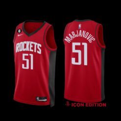 Houston Rockets Boban Marjanovic 2022-23 Icon Edition NO.6 Patch Jersey Red