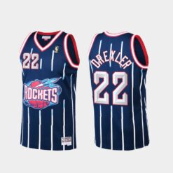 Houston Rockets Clyde Drexler Navy Throwback Jersey