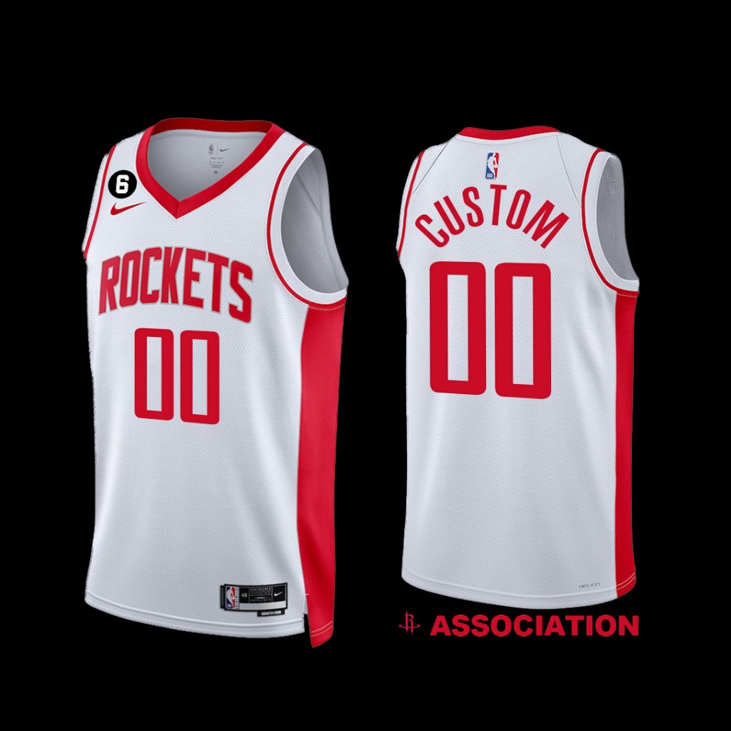 Houston Rockets Custom 2022-23 Association Edition Jersey White Houston Rockets Custom 2022-23 Association Edition Jersey White
