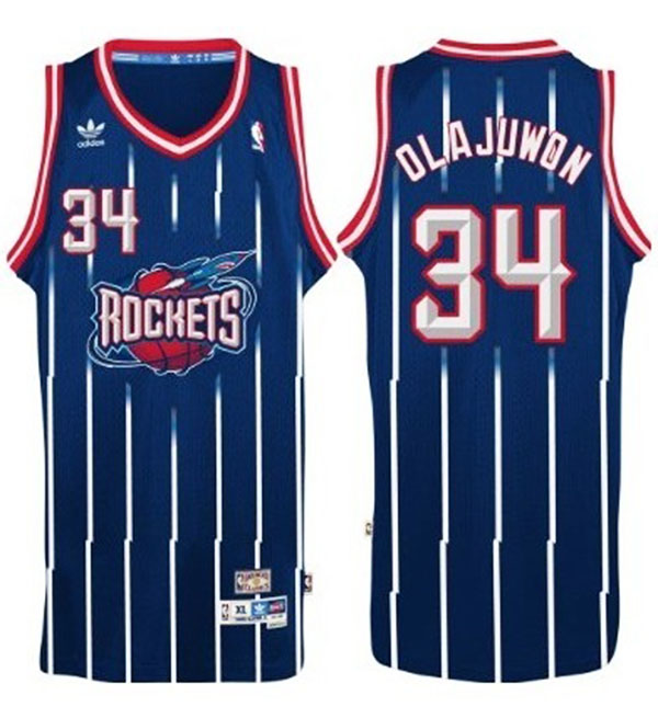 Houston Rockets Hakeem Olajuwon Navy Throwback Jersey Houston Rockets Hakeem Olajuwon Navy Throwback Jersey