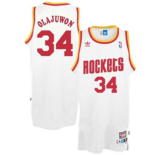 Houston Rockets Hakeem Olajuwon White Throwback Jersey Houston Rockets Hakeem Olajuwon White Throwback Jersey