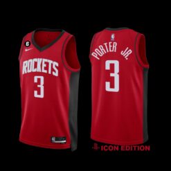 Houston Rockets Kevin Porter Jr. 2022-23 Icon Edition NO.6 Patch Jersey Red