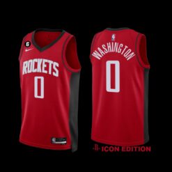 Houston Rockets TyTy Washington 2022-23 Icon Edition NO.6 Patch Jersey Red